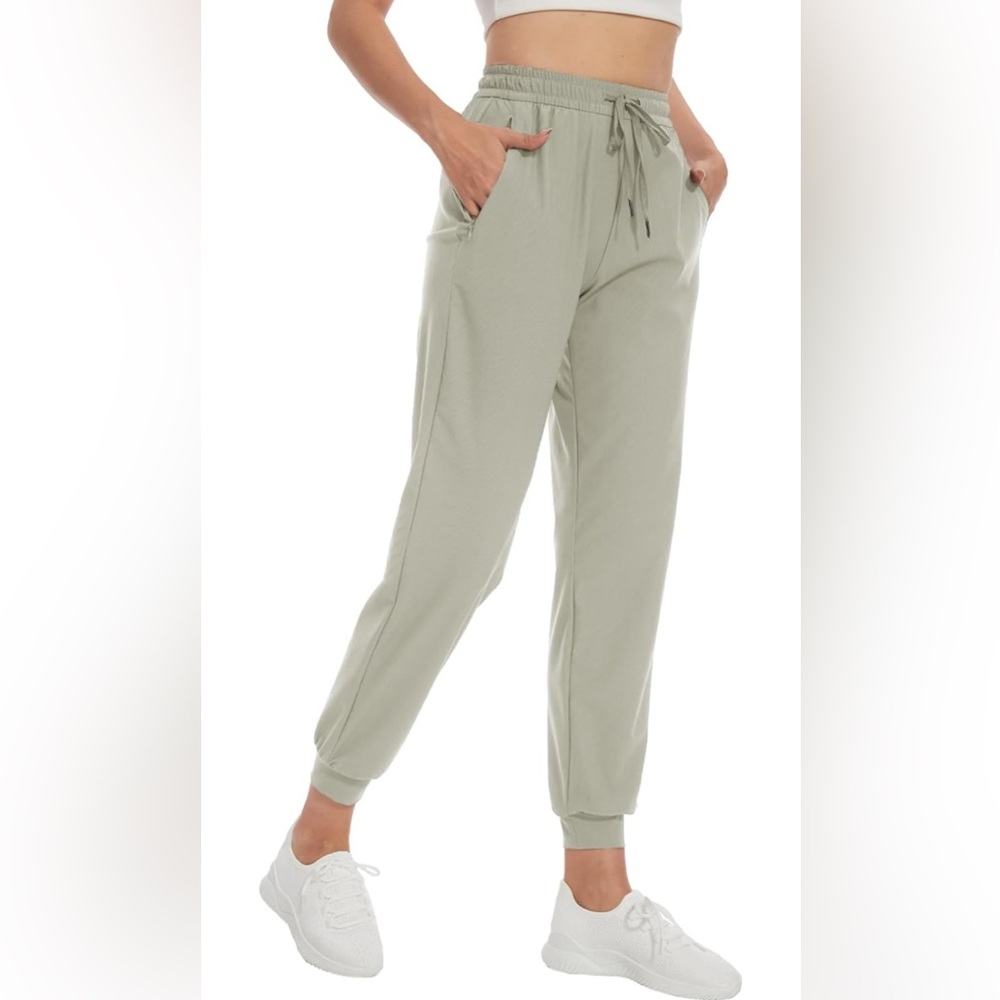 SEVEGO women’s 34” inseam Tall size Small; lightweight joggers- KHAKI
